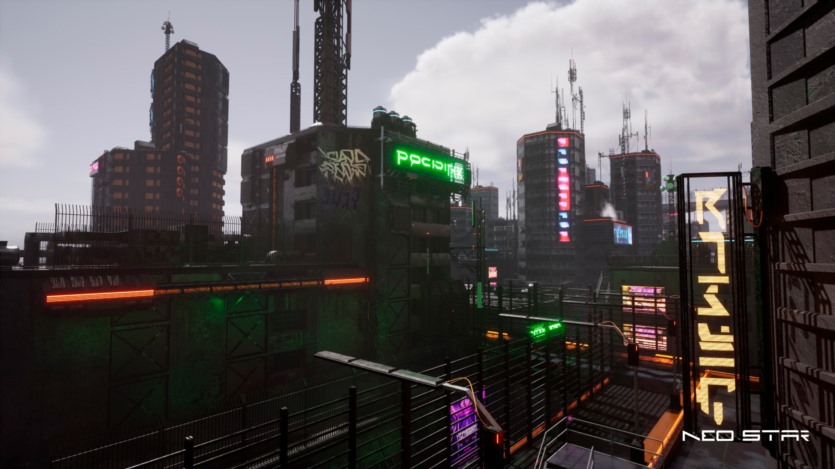 虚幻引擎UE赛博朋克郊区资产 Cyberpunk Outskirts 5.1+