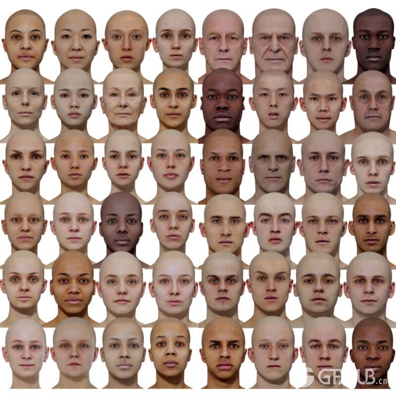 78个男女高清头部扫描3D模型 3D Scan Store - Male & Female 78x HD Head Scans Bundle