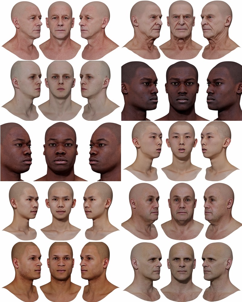 78个男女高清头部扫描3D模型 3D Scan Store - Male & Female 78x HD Head Scans Bundle