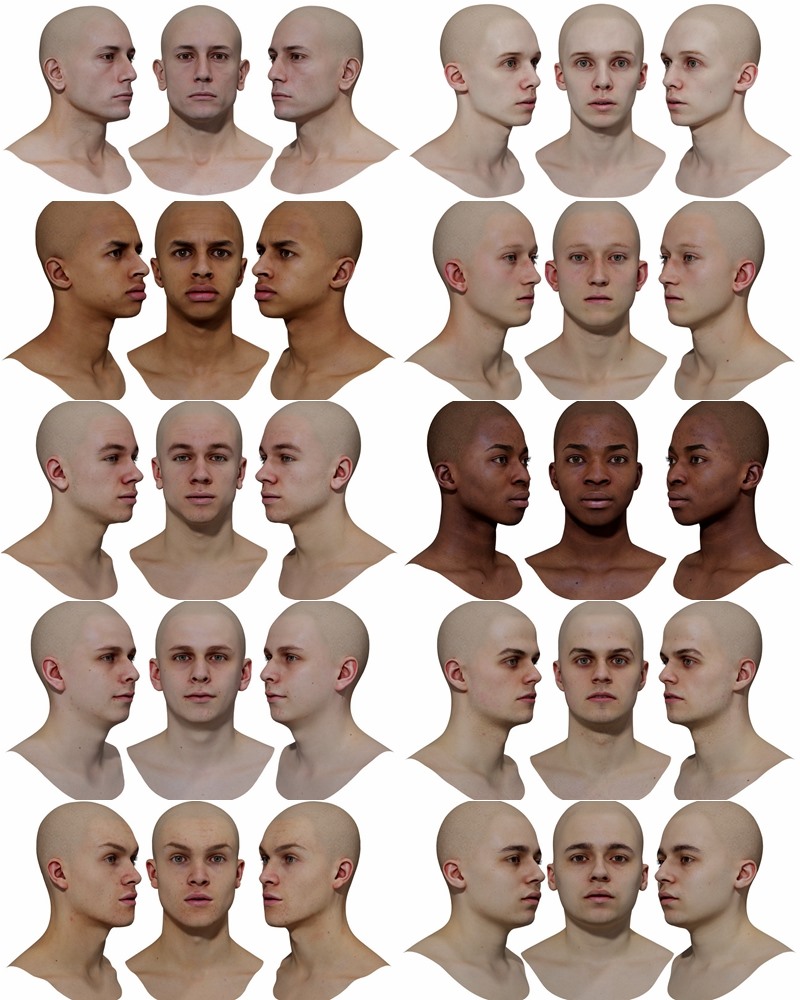 78个男女高清头部扫描3D模型 3D Scan Store - Male & Female 78x HD Head Scans Bundle