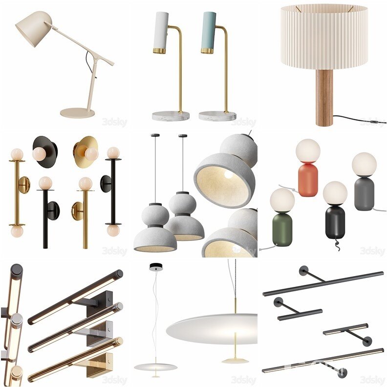 108套高精度灯具3D模型合集 3DSky PRO 108 Lamp 3D model collection