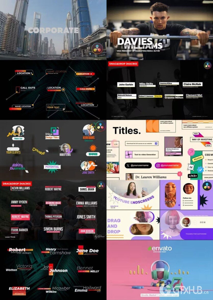 达芬奇 DaVinci Resolve 模板、预设、插件素材合集2024年3月第一季