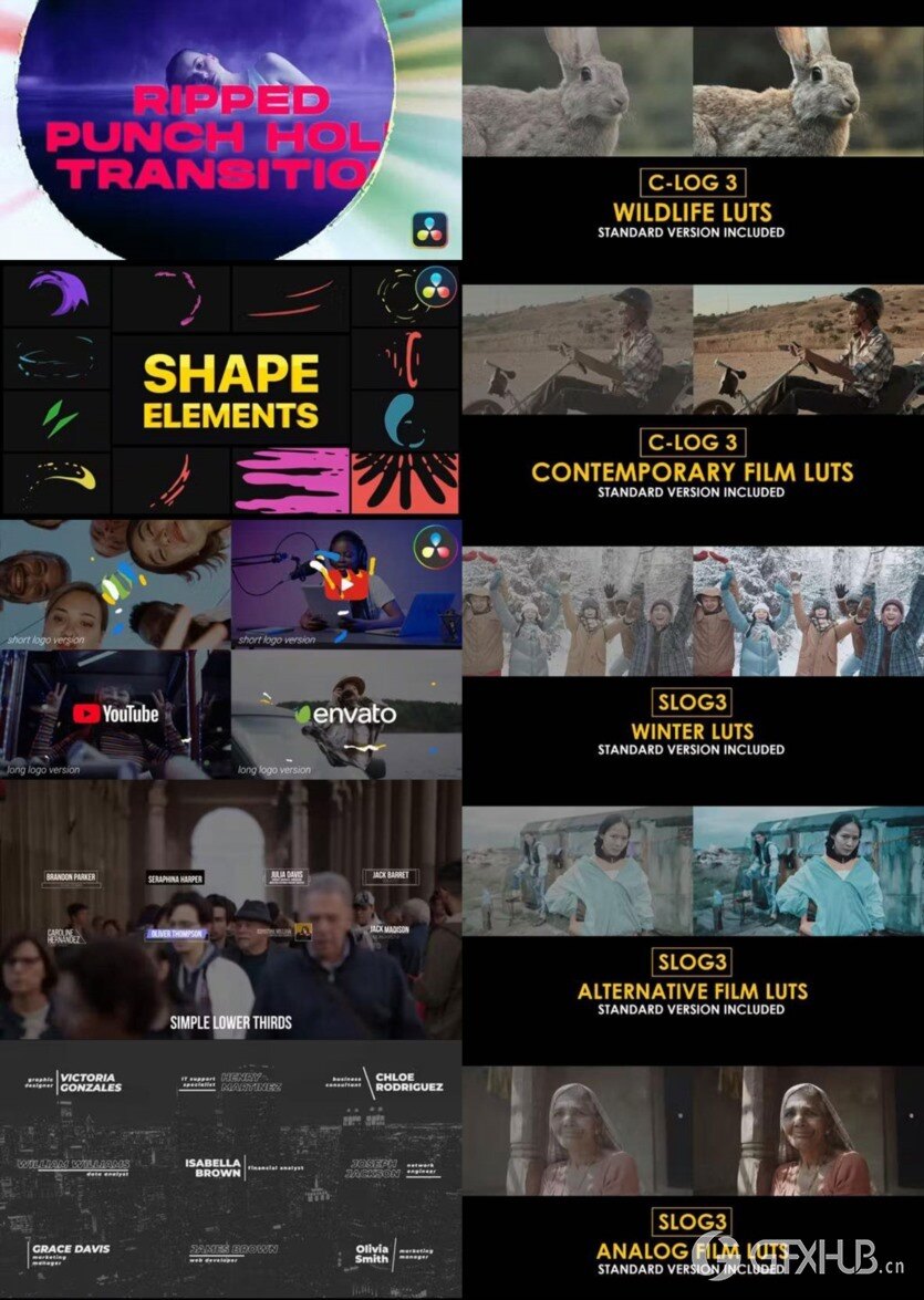 达芬奇 DaVinci Resolve 模板、预设、插件素材合集2024年3月第一季