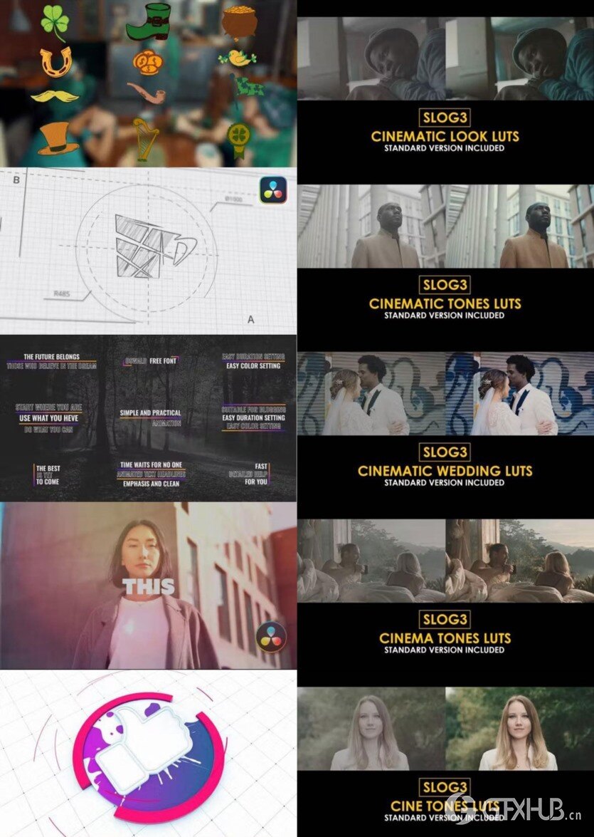 达芬奇 DaVinci Resolve 模板、预设、插件素材合集2024年3月第一季