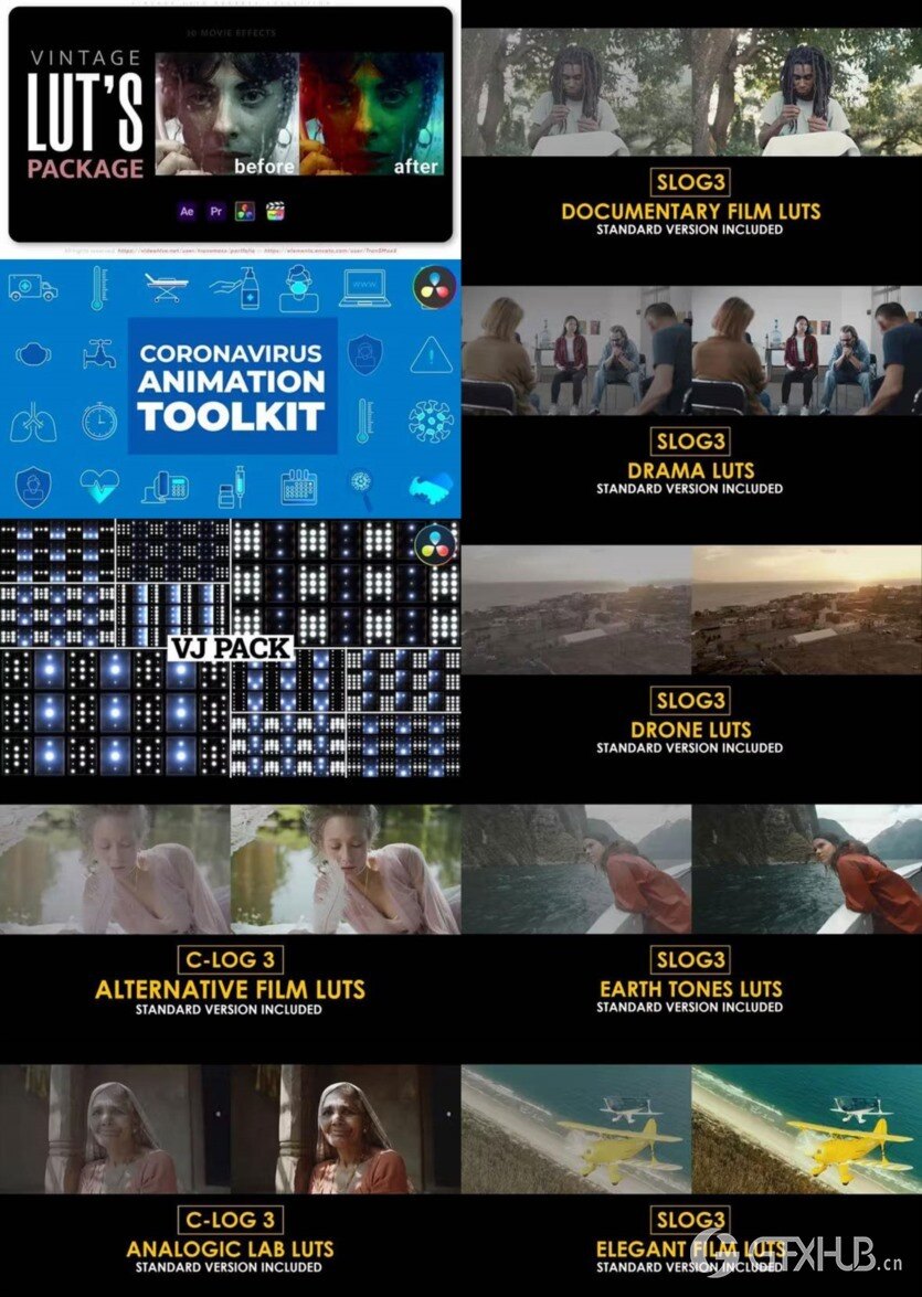 达芬奇 DaVinci Resolve 模板、预设、插件素材合集2024年3月第一季