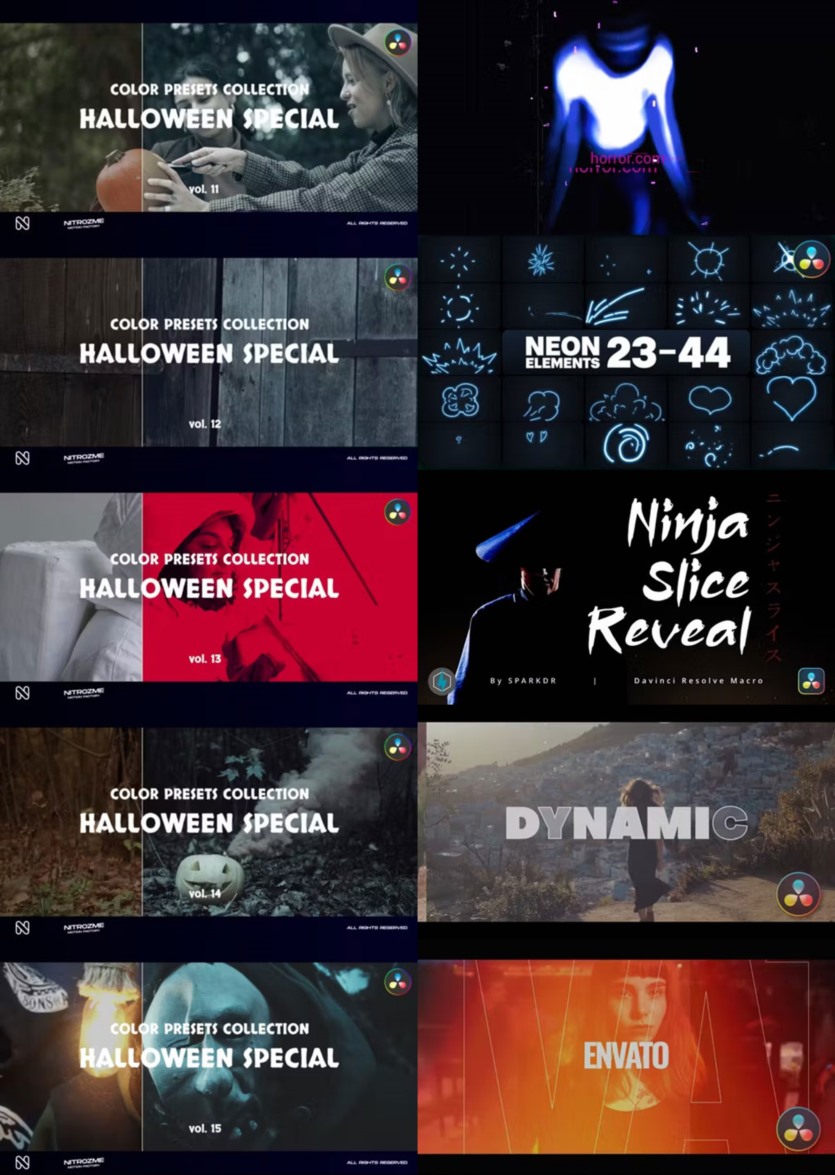 达芬奇 DaVinci Resolve 模板、预设、插件素材合集2023年10月第一季