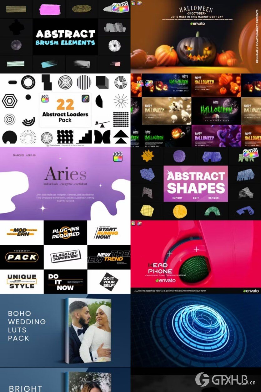 Apple Motion & FCPX 预设、模板、插件素材合集2023年10月第一季