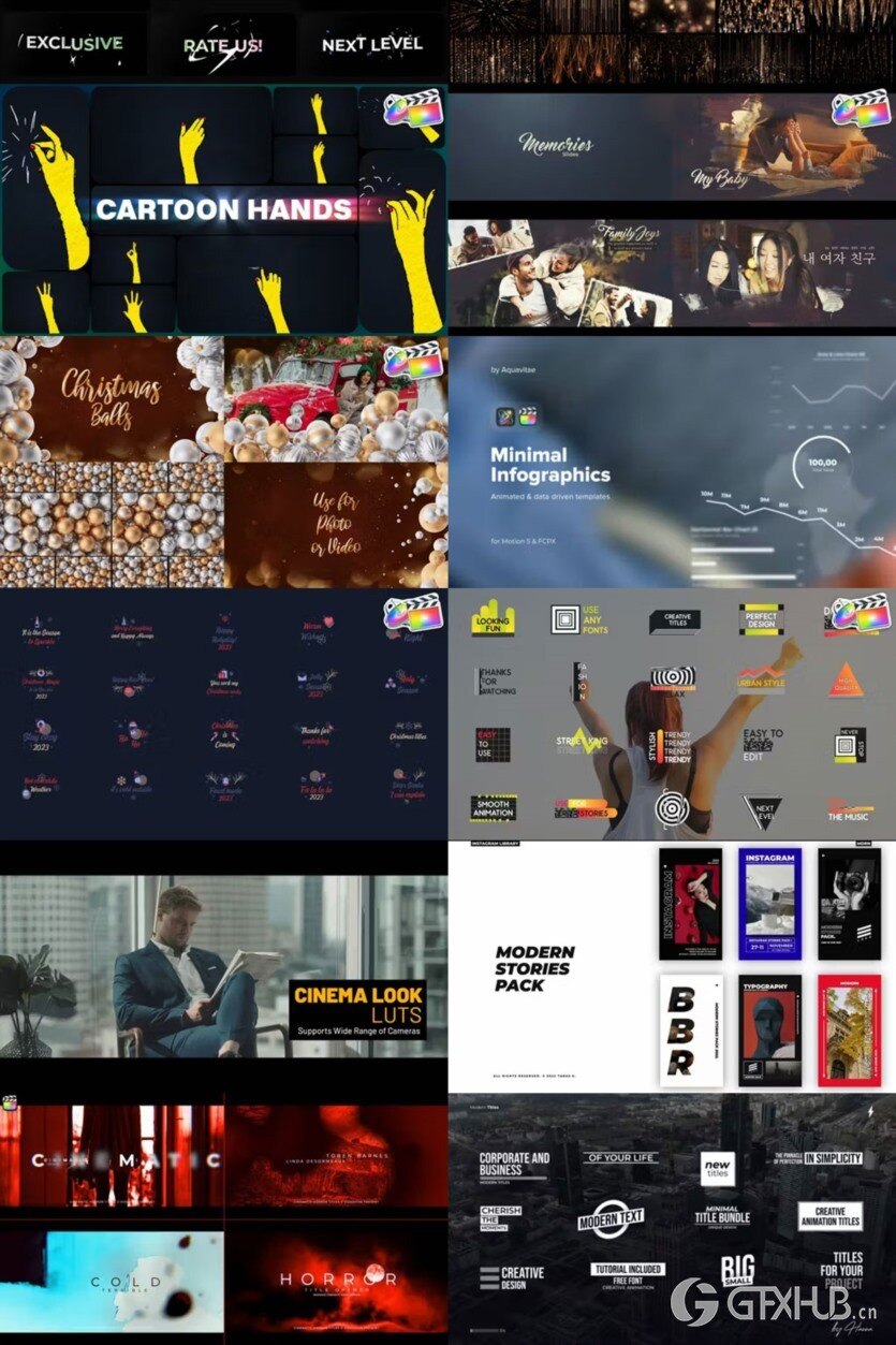 Apple Motion & FCPX 预设、模板、插件素材合集2023年10月第一季