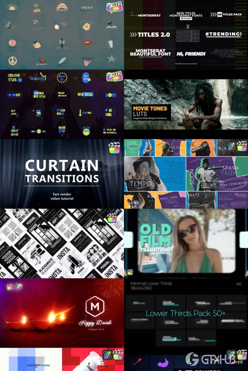 Apple Motion & FCPX 预设、模板、插件素材合集2023年10月第一季