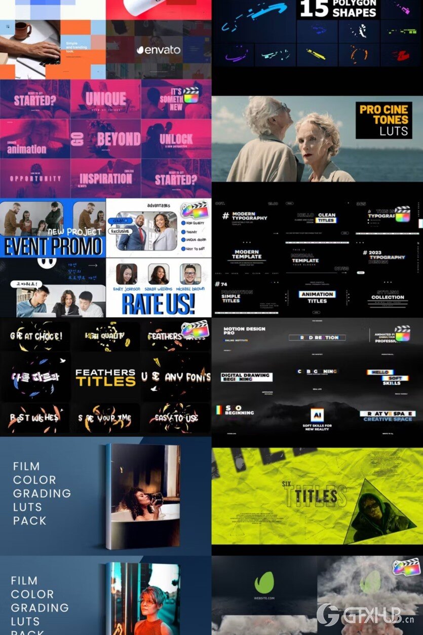 Apple Motion & FCPX 预设、模板、插件素材合集2023年10月第一季