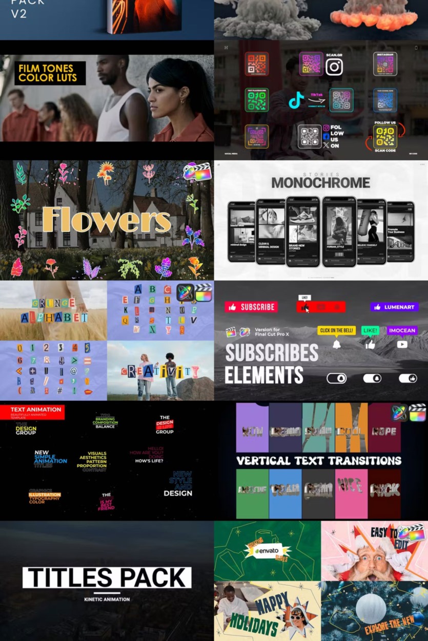 Apple Motion & FCPX 预设、模板、插件素材合集2023年10月第一季