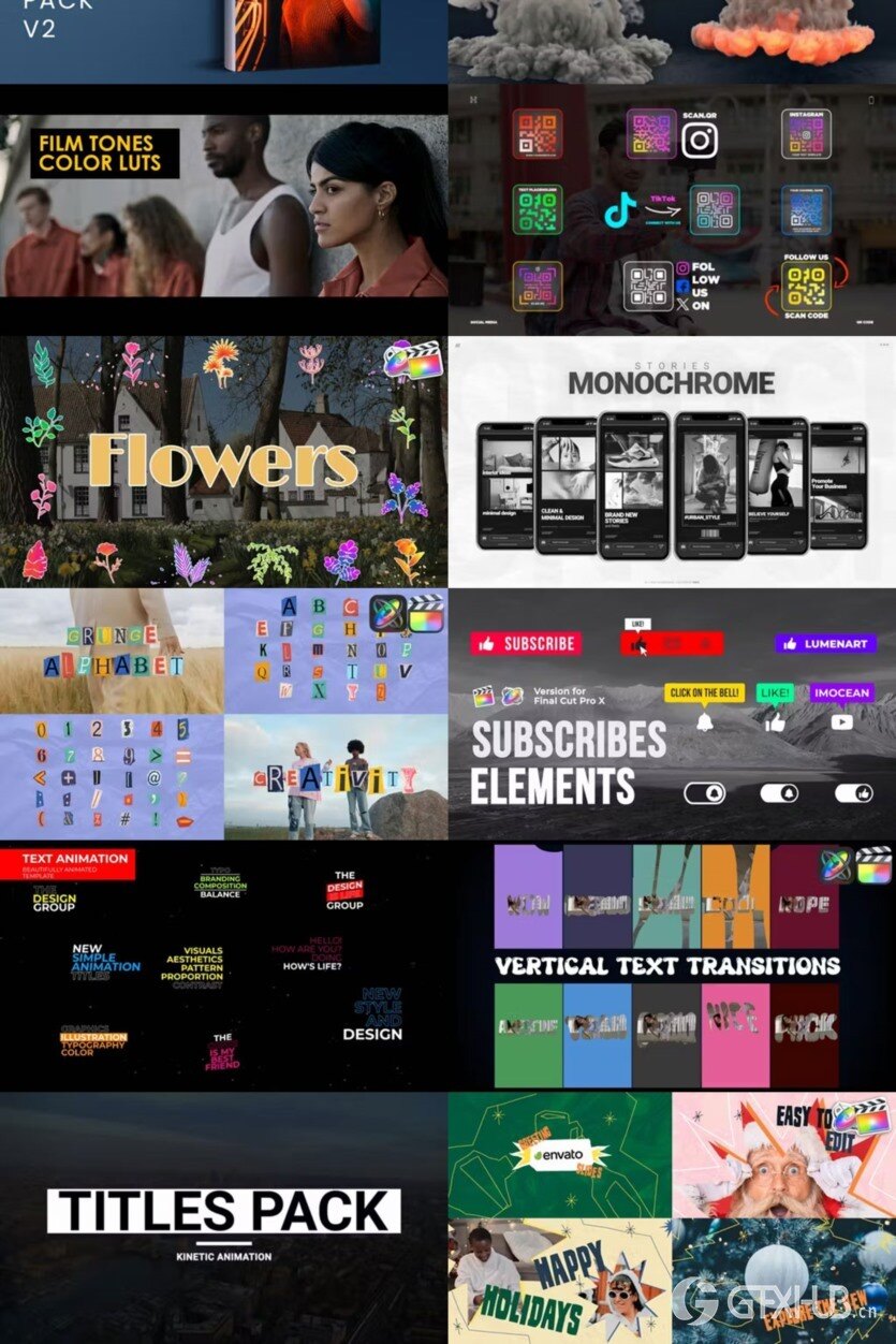 Apple Motion & FCPX 预设、模板、插件素材合集2023年10月第一季