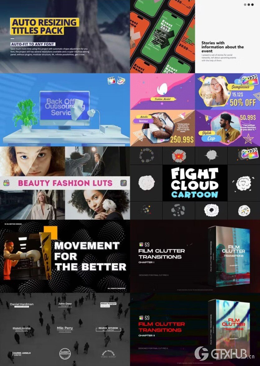 Apple Motion & FCPX 预设、模板、插件素材合集2024年3月第一季