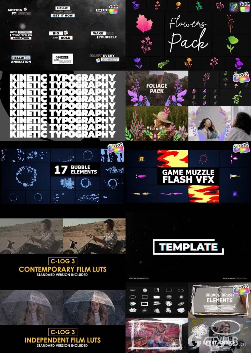 Apple Motion & FCPX 预设、模板、插件素材合集2024年3月第一季