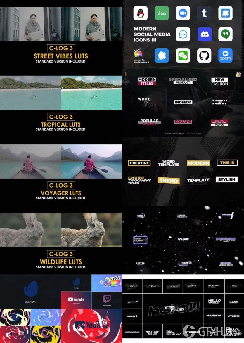 Apple Motion & FCPX 预设、模板、插件素材合集2024年3月第一季