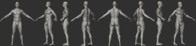 拓扑动画男性身体扫描3D模型 Animation Ready Body Scan / Male 04