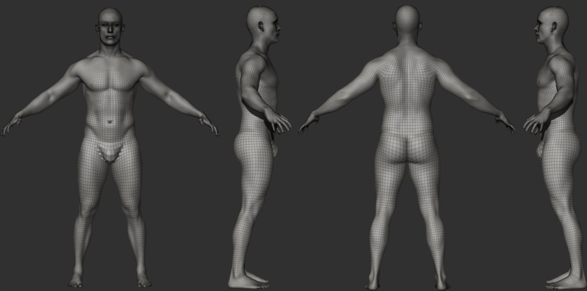 拓扑动画男性身体扫描3D模型 Animation Ready Body Scan / Male 04
