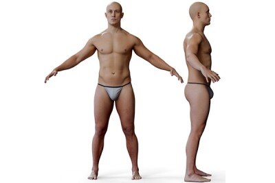 拓扑动画男性身体扫描3D模型 Animation Ready Body Scan / Male 04