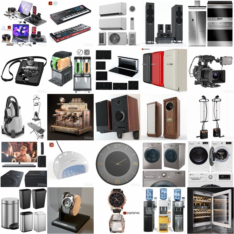 3dsky Pro 国外室内沙发椅子床具柜子灯具数码家电3D模型合辑2024年3月第4季 | 385套 | 15.6GB