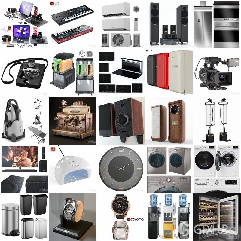 3dsky Pro 国外室内沙发椅子床具柜子灯具数码家电3D模型合辑2024年3月第4季 | 385套 | 15.6GB