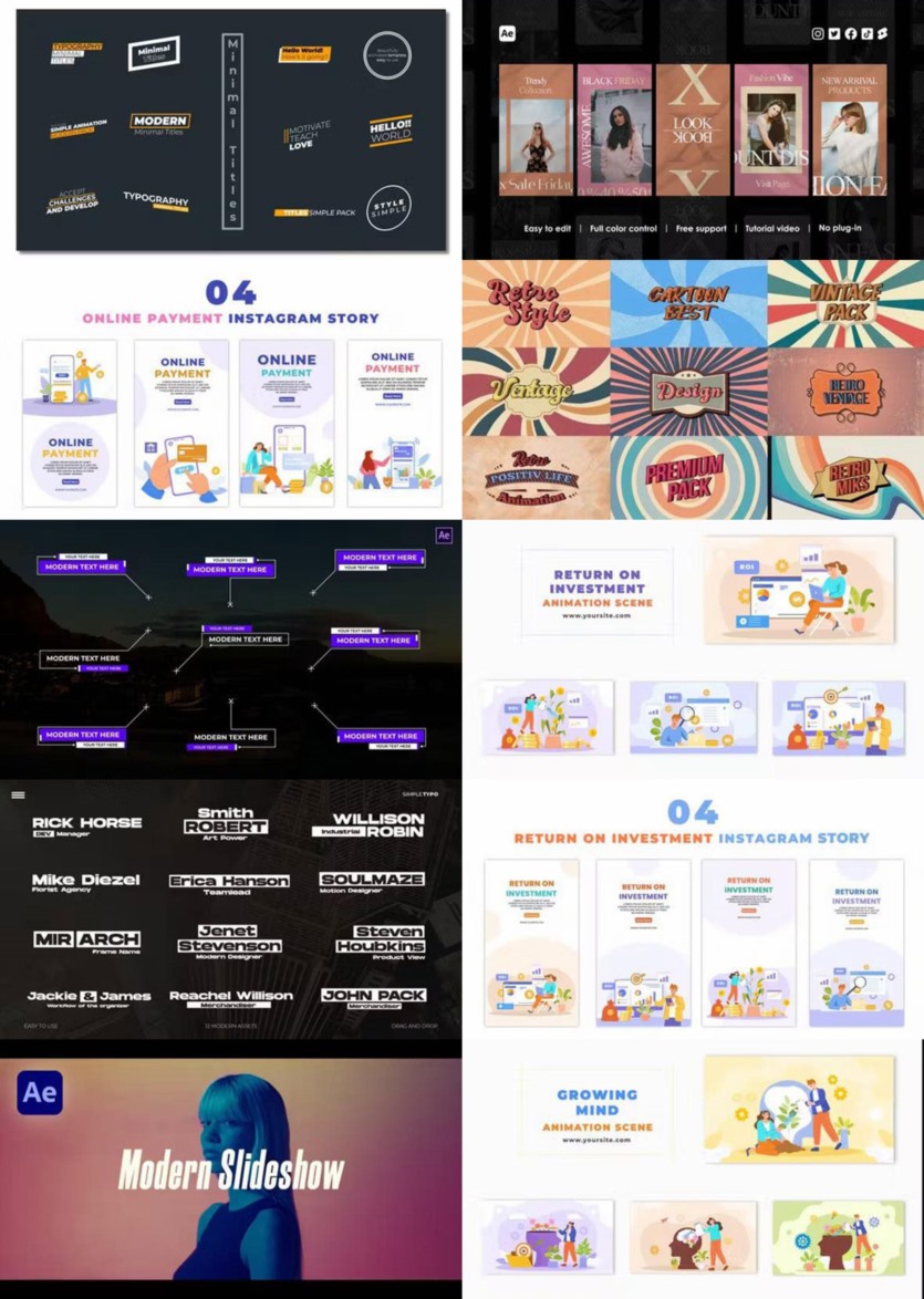 After Effects AE模版素材合集2023年第1季 After Effects Video Template Bundle 2023 Vol.1