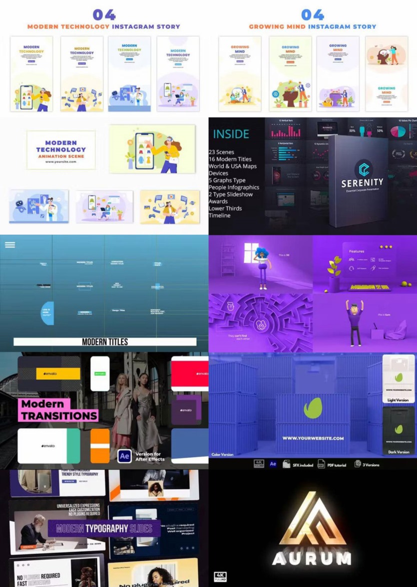 After Effects AE模版素材合集2023年第1季 After Effects Video Template Bundle 2023 Vol.1