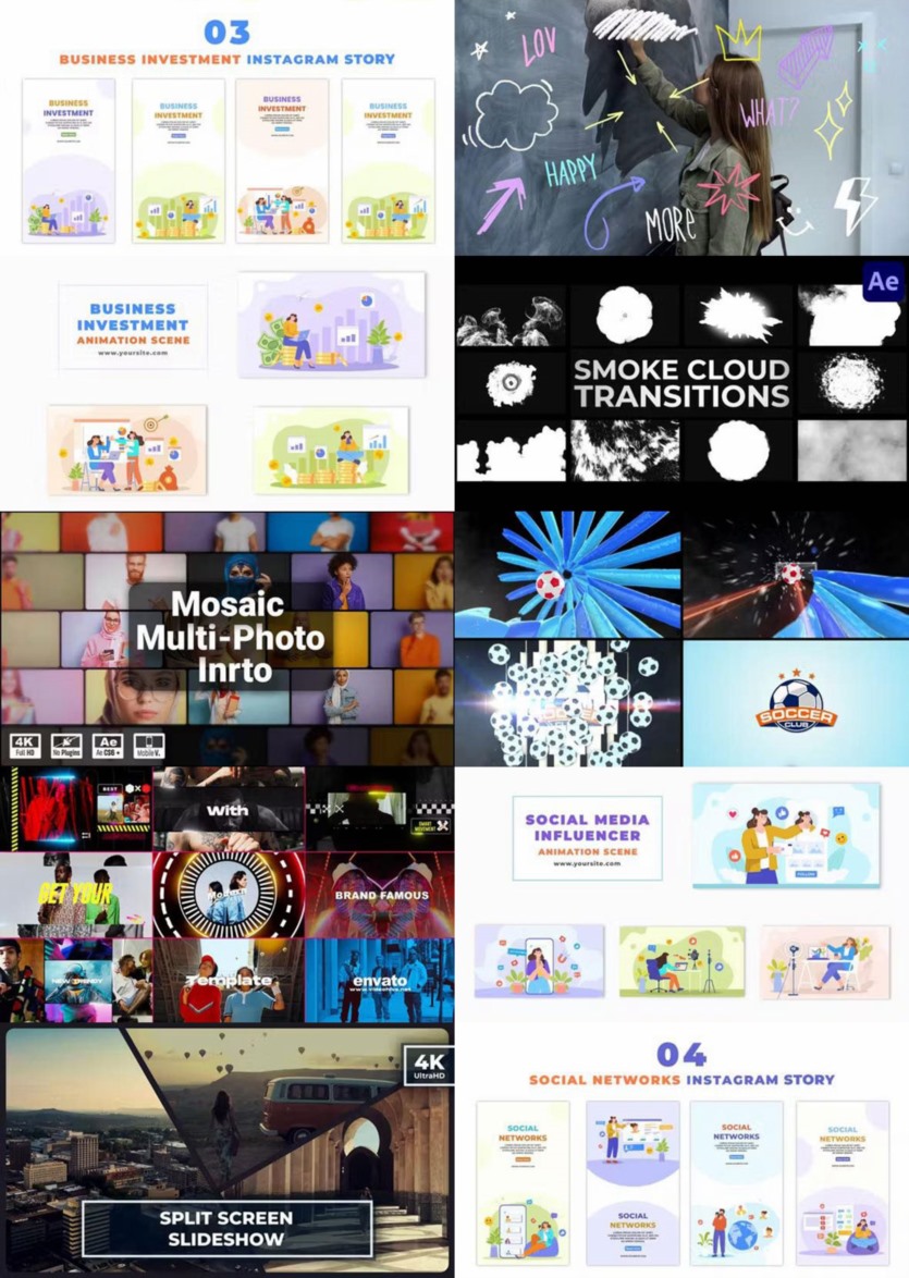 After Effects AE模版素材合集2023年第1季 After Effects Video Template Bundle 2023 Vol.1