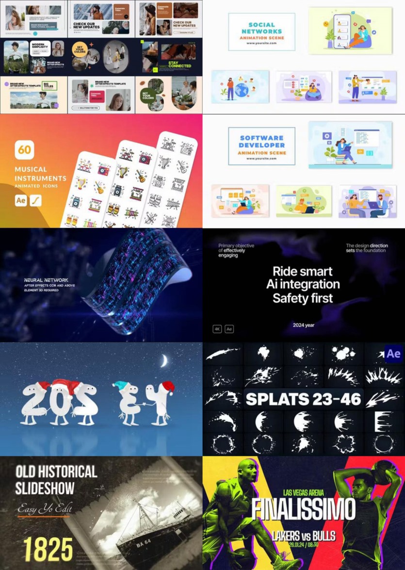After Effects AE模版素材合集2023年第1季 After Effects Video Template Bundle 2023 Vol.1