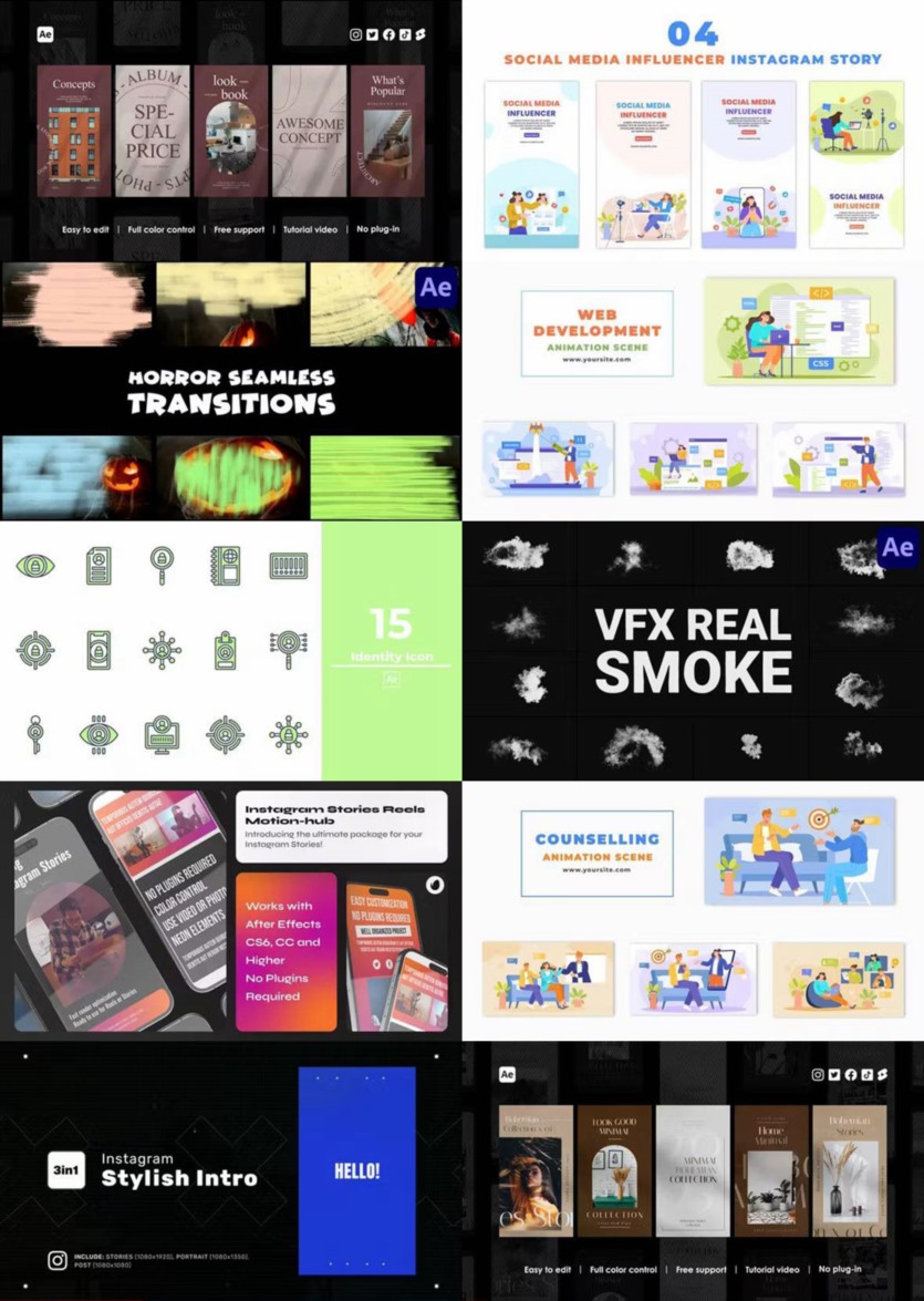 After Effects AE模版素材合集2023年第1季 After Effects Video Template Bundle 2023 Vol.1