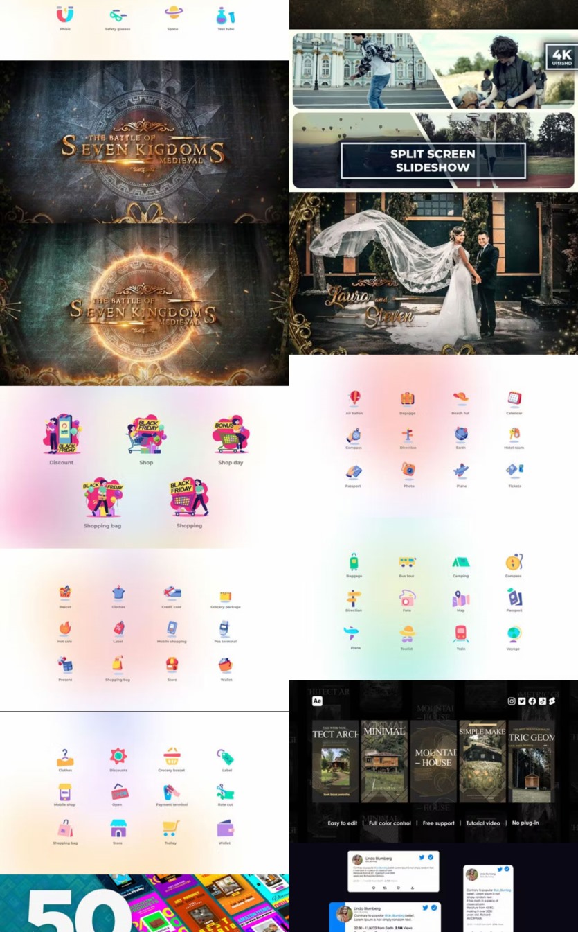 After Effects AE模版素材合集2023年第3季 After Effects Video Template Bundle 2023 Vol.3