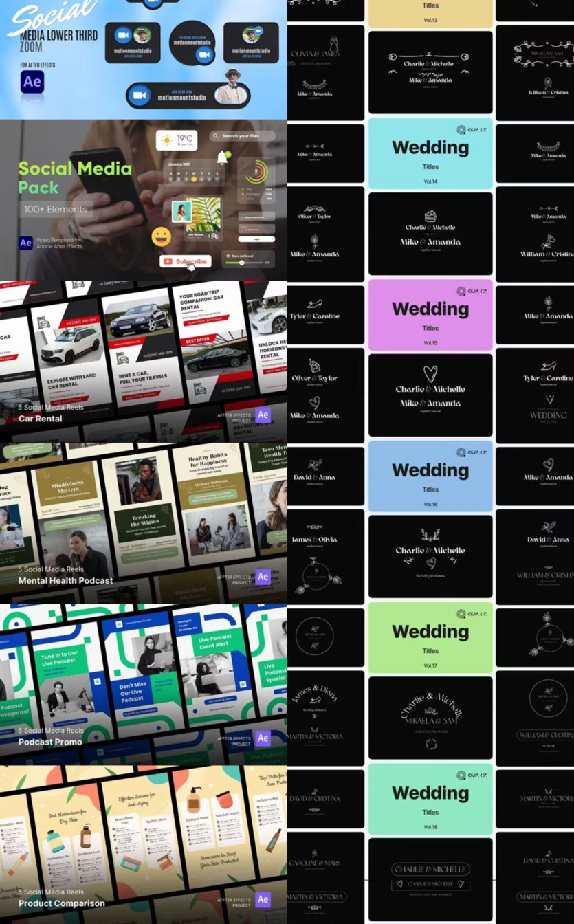 After Effects AE模版素材合集2023年第3季 After Effects Video Template Bundle 2023 Vol.3