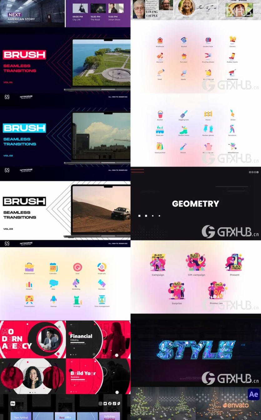 After Effects AE模版素材合集2023年第4季 After Effects Video Template Bundle 2023 Vol.4