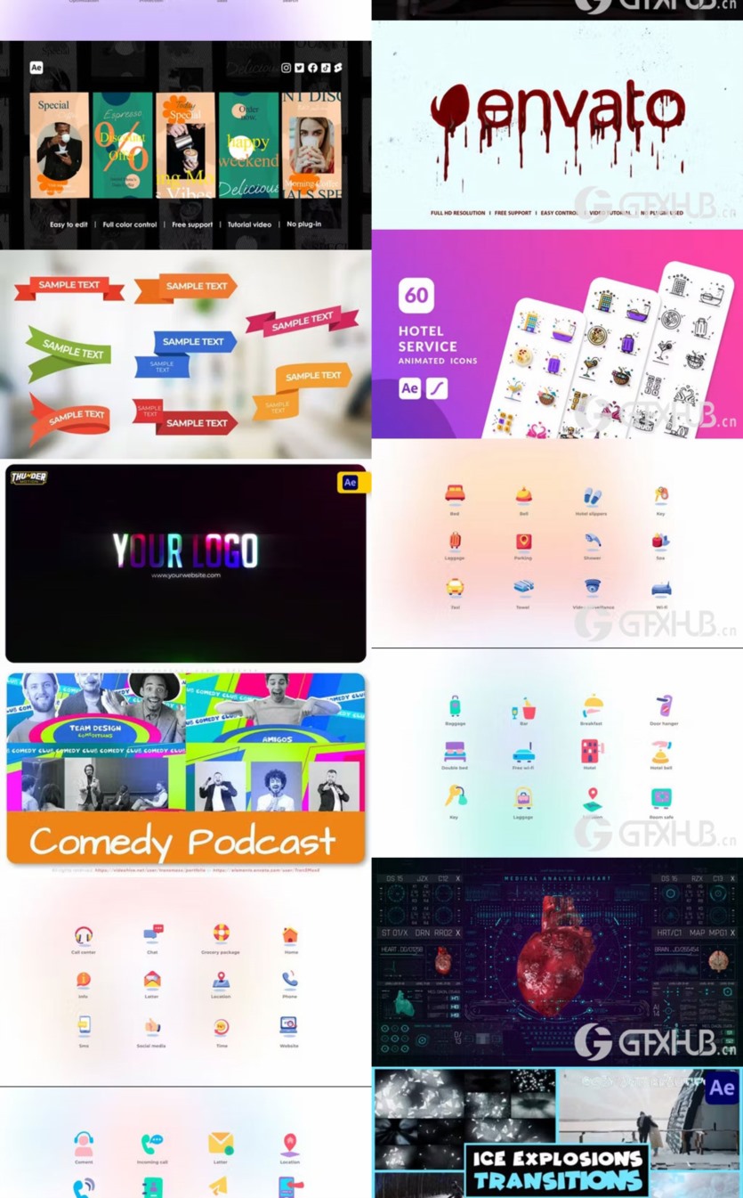 After Effects AE模版素材合集2023年第4季 After Effects Video Template Bundle 2023 Vol.4