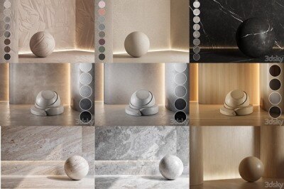 3Dsky Pro 110个瓷砖大理石砖墙木板地板模型贴图材质合集