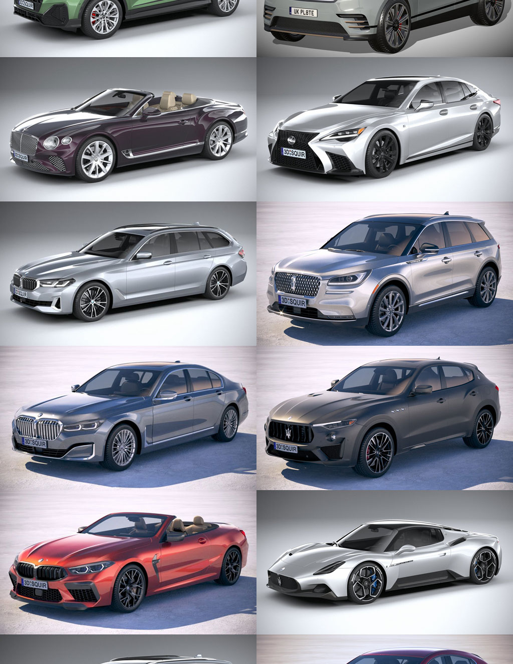 45辆高品质汽车3D模型合集（格式：MAXFBXOBJ）
