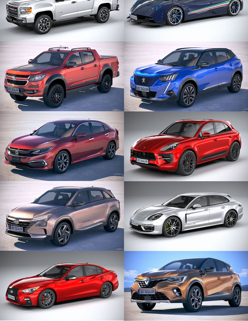 45辆高品质汽车3D模型合集（格式：MAXFBXOBJ）