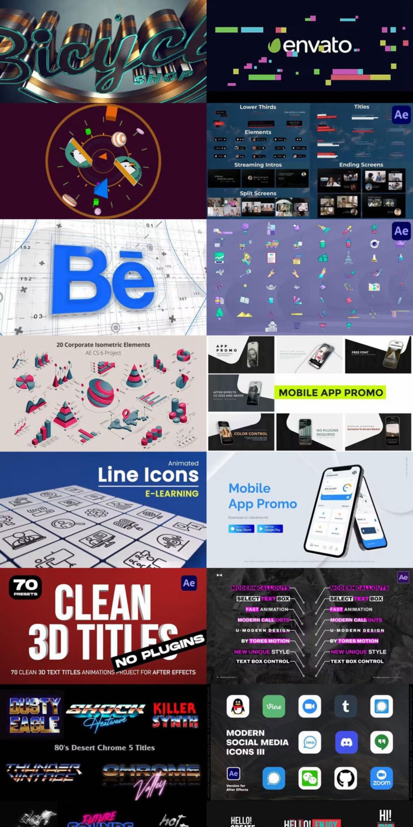 After Effects AE模版素材合集2024年第1季 After Effects Video Template Bundle 2024 Vol.1
