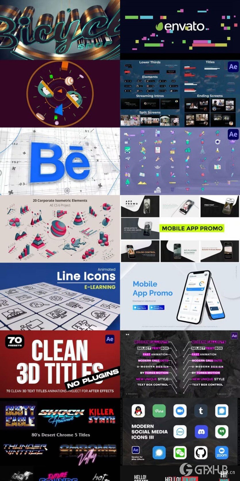 After Effects AE模版素材合集2024年第1季 After Effects Video Template Bundle 2024 Vol.1