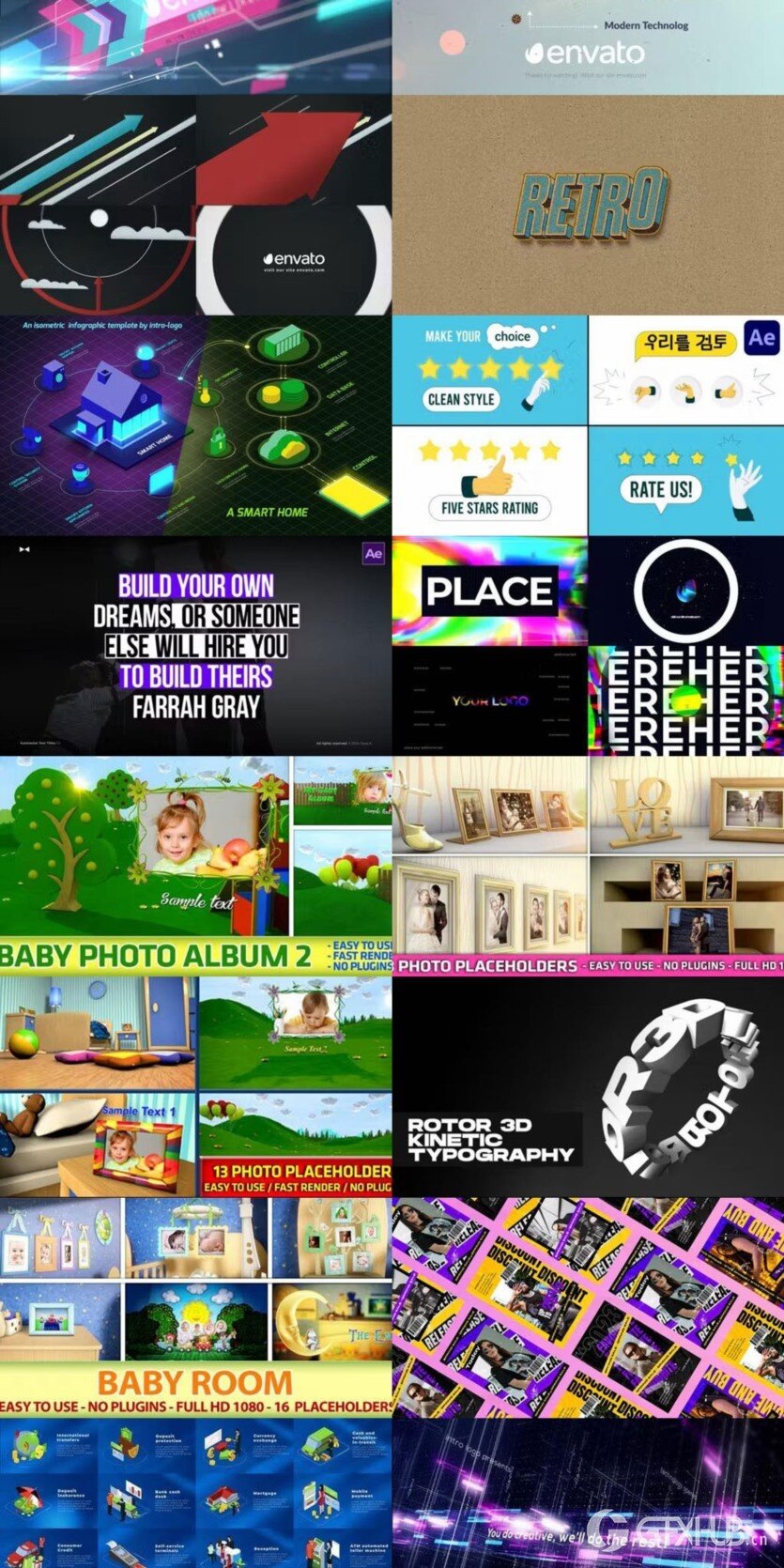 After Effects AE模版素材合集2024年第1季 After Effects Video Template Bundle 2024 Vol.1