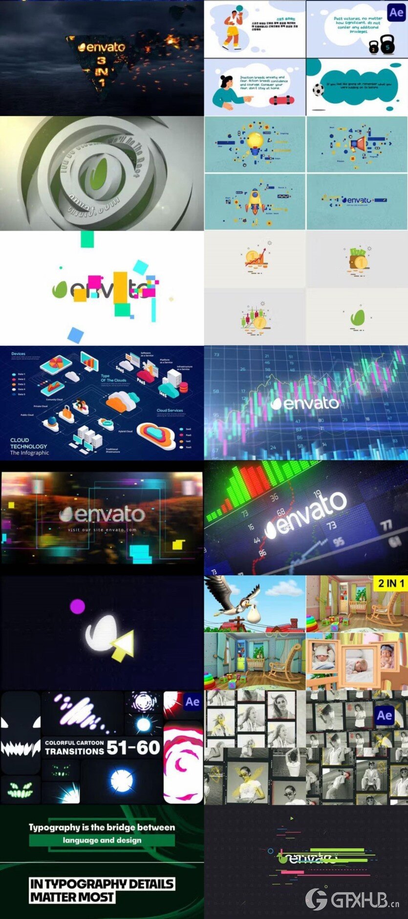 After Effects AE模版素材合集2024年第1季 After Effects Video Template Bundle 2024 Vol.1