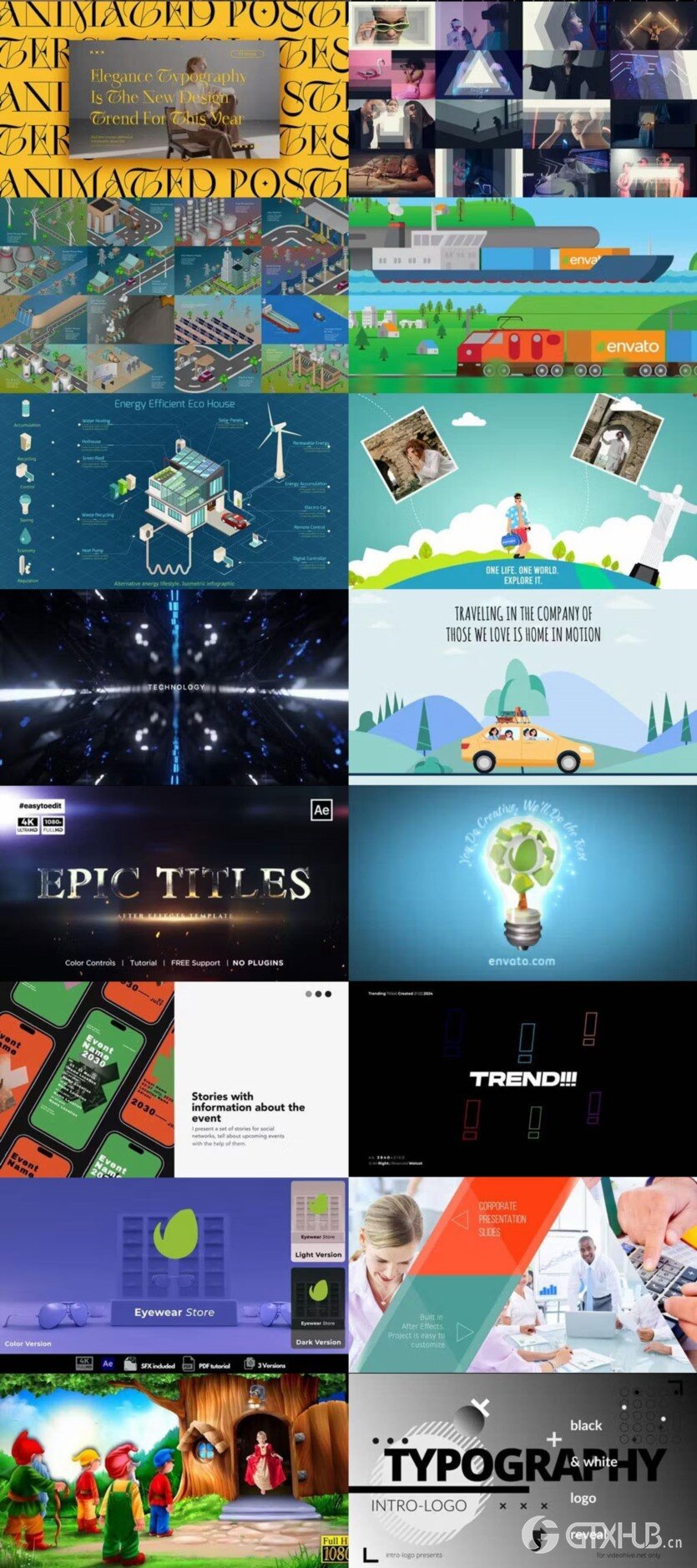 After Effects AE模版素材合集2024年第1季 After Effects Video Template Bundle 2024 Vol.1