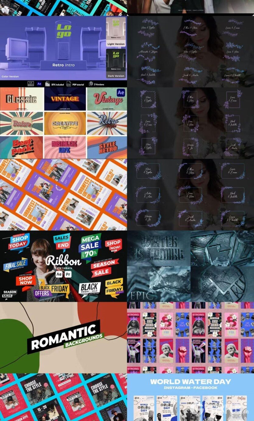 After Effects AE模版素材合集2024年第2季 After Effects Video Template Bundle 2024 Vol.2