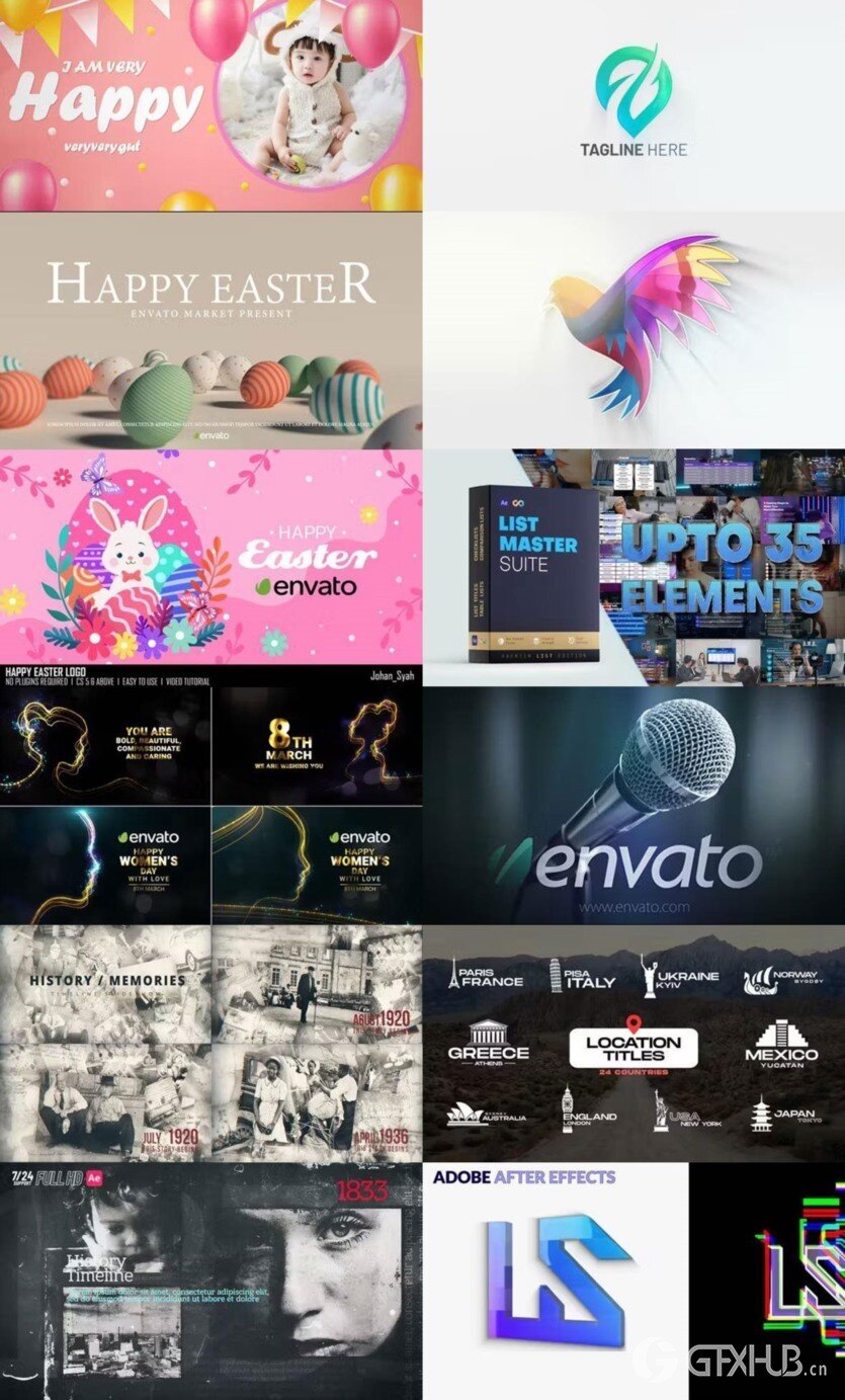 After Effects AE模版素材合集2024年第3季 After Effects Video Template Bundle 2024 Vol.3