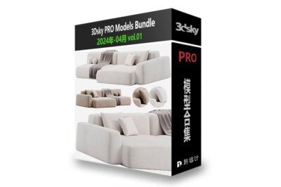 3dsky Pro 国外室内沙发椅子床具厨房装饰饮料食品3D模型合辑2024年4月第1季 | 325套 | 15.6GB