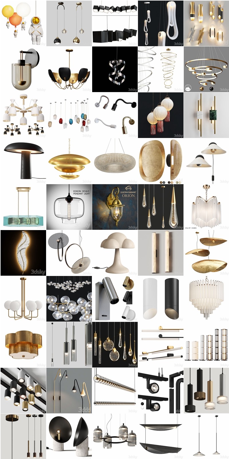 140套高精度灯具3D模型合集 3DSky PRO 140 Lamp 3D model collection
