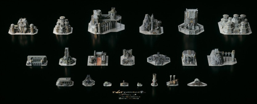 钢铁锻造古老神秘黑金钢铁石头城堡建筑3D模型（格式：Blend/FBX/OBJ） Kitbash3D - Iron Forge