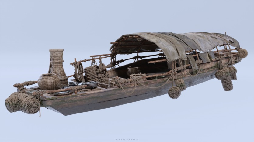 中国风水乡渔村人物角色村庄木屋建筑生活元素3D模型 Big Medium Small – Water Village（更新）