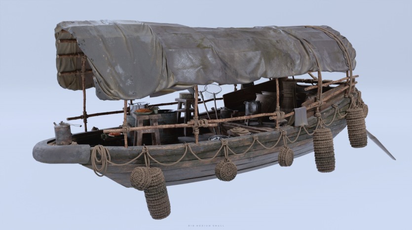 中国风水乡渔村人物角色村庄木屋建筑生活元素3D模型 Big Medium Small – Water Village（更新）
