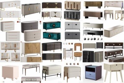 3DSky Pro 110套边柜几柜衣柜装饰柜3D模型合集