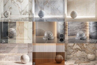 3Dsky Pro 112个瓷砖大理石砖墙木板地板模型贴图材质合集